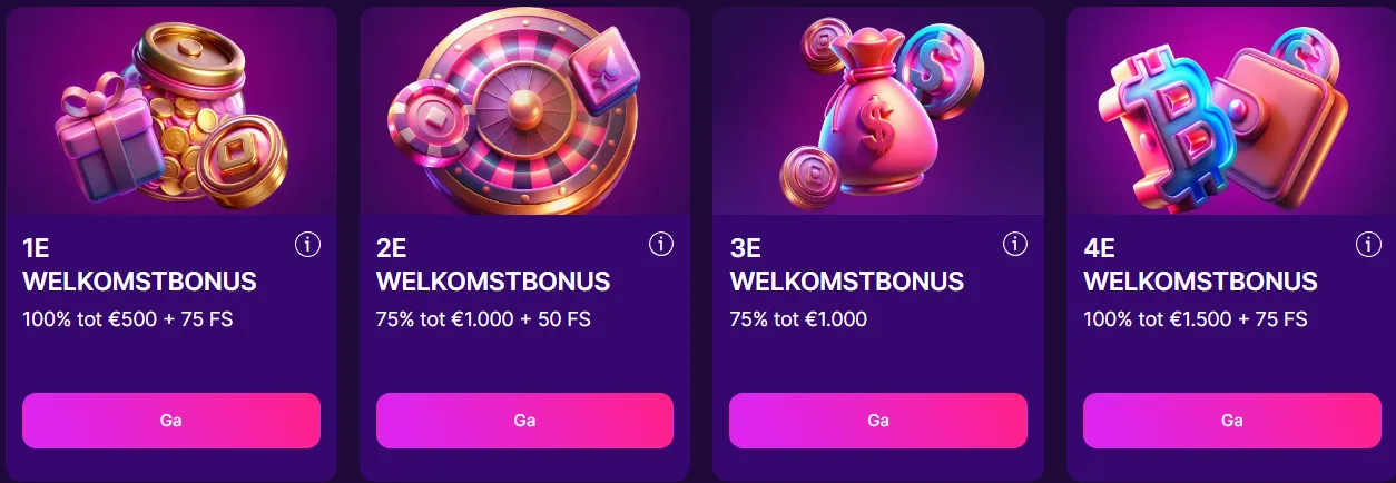 SlotRush Casino welkomstbonus voor nieuwe spelers